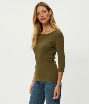 Dot 3/4 Sleeve Crew Neck Tee Fall colors