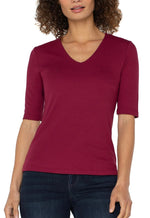 V neck Rib Knit Top
