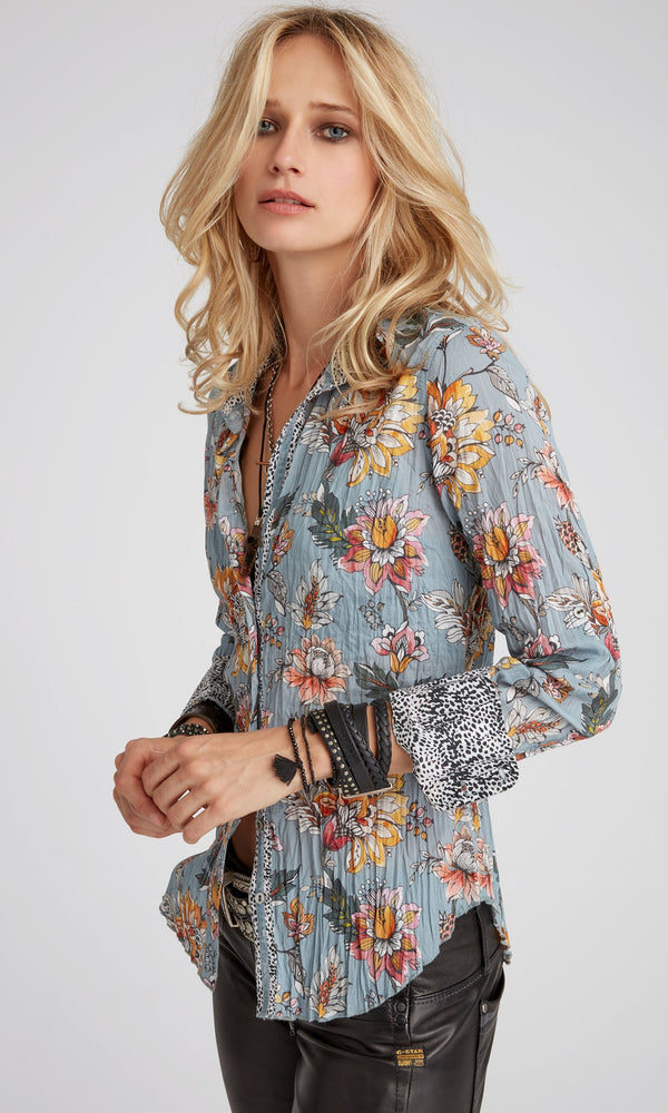 Malaysia Haze  Print Button Down Shirt