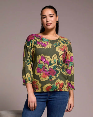 Print Crew Neck  Sweater