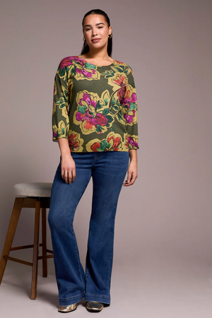 Print Crew Neck  Sweater