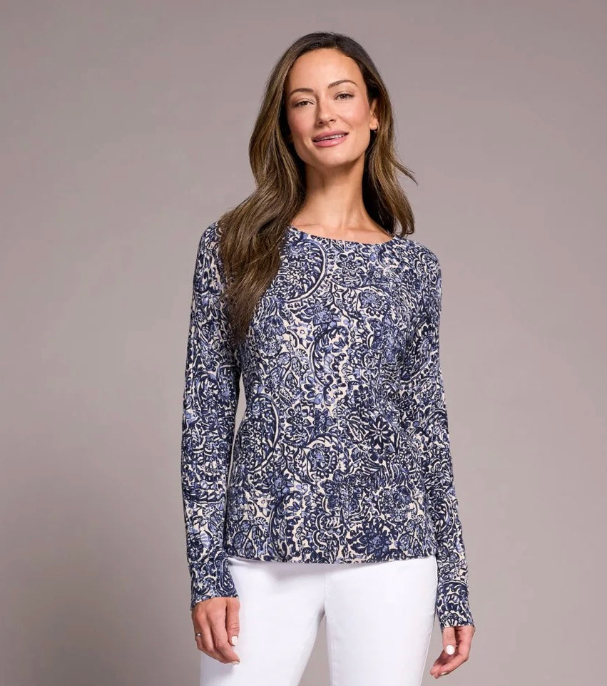 L/S Crew Neck Print Sweater