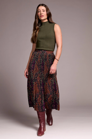 Print Plisse Skirt