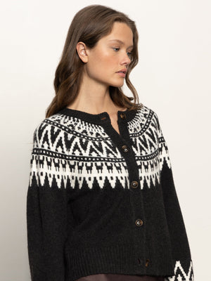 Fairisle Crew Neck Cardigan