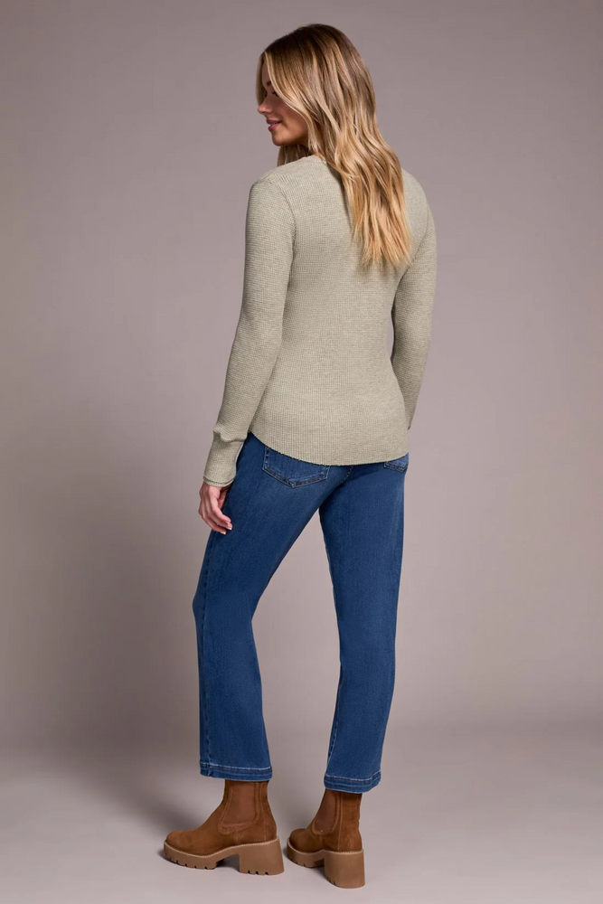 Waffle Knit Henley Top