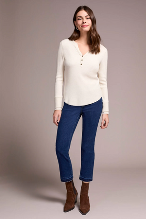 Waffle Knit Henley Top