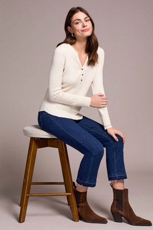 Waffle Knit Henley Top