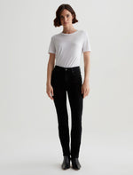 Mari Mid Rise Slim Straight Leg Jean  Black