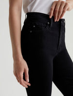Mari Mid Rise Slim Straight Leg Jean  Black