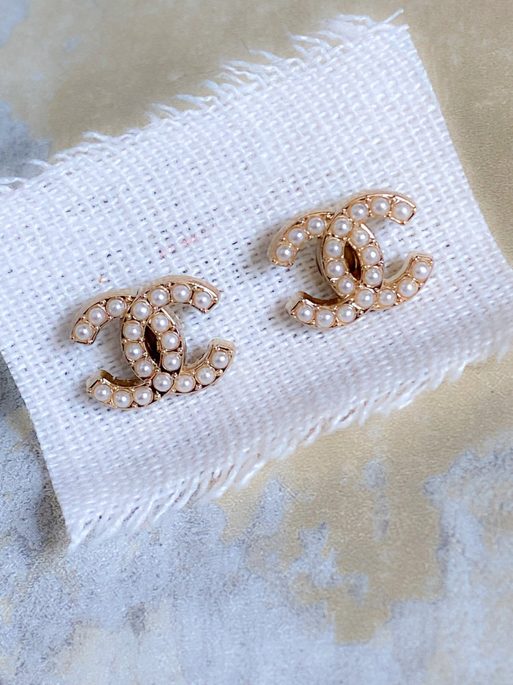 Vintage Chanel button earrings