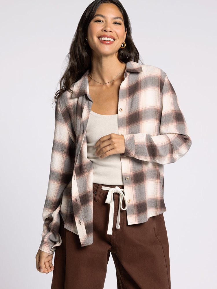 Daphne Plaid Shirt Cedar Coffee
