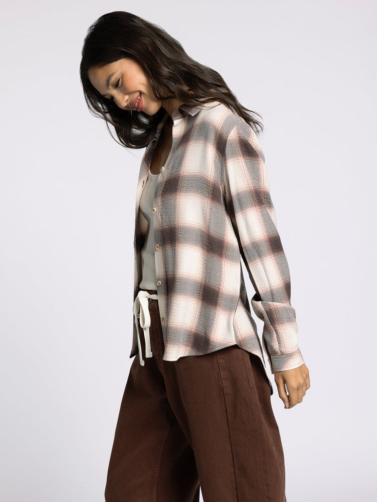 Daphne Plaid Shirt Cedar Coffee