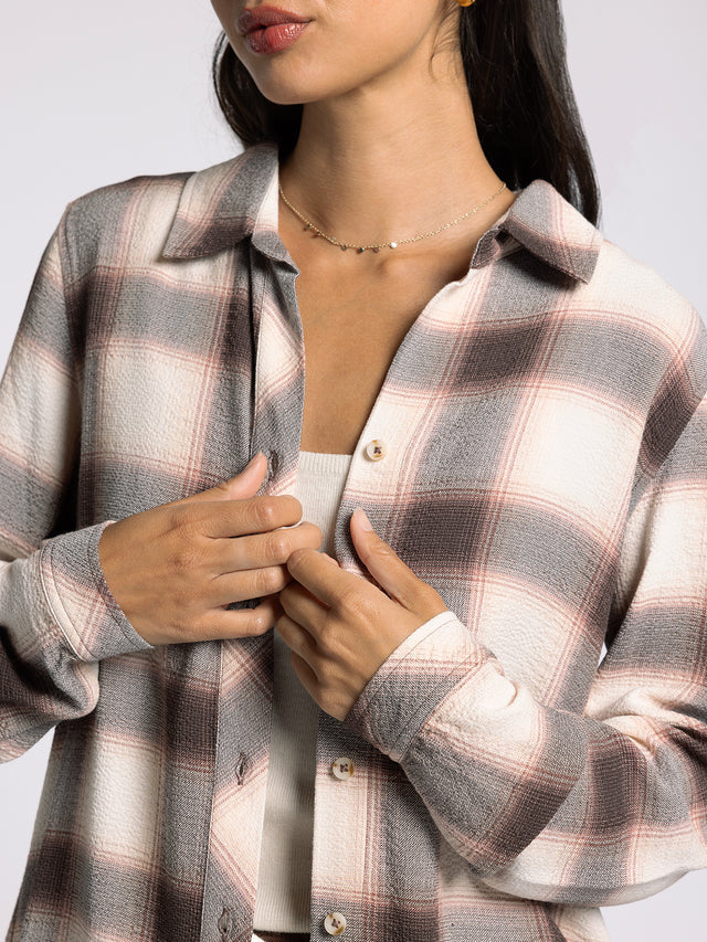 Daphne Plaid Shirt Cedar Coffee