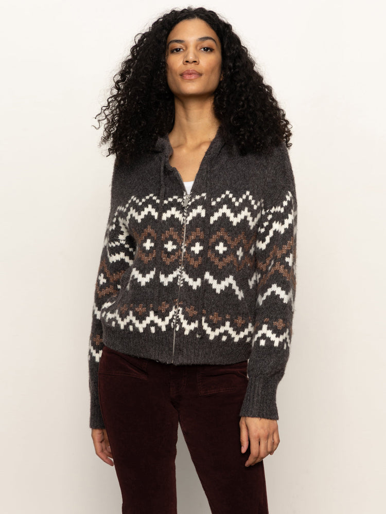 Zip up Fair Isle Hoodie