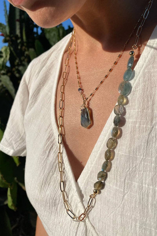 Elysian Necklace Labradorite 14K Goldfill