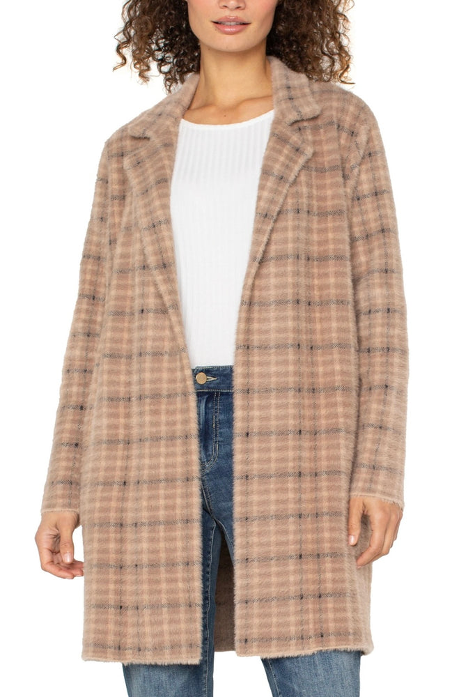Plaid Sweater Coat