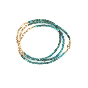 Triple Wrap Bracelet/Necklace Turq