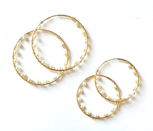 Inside out Pearl Hoops