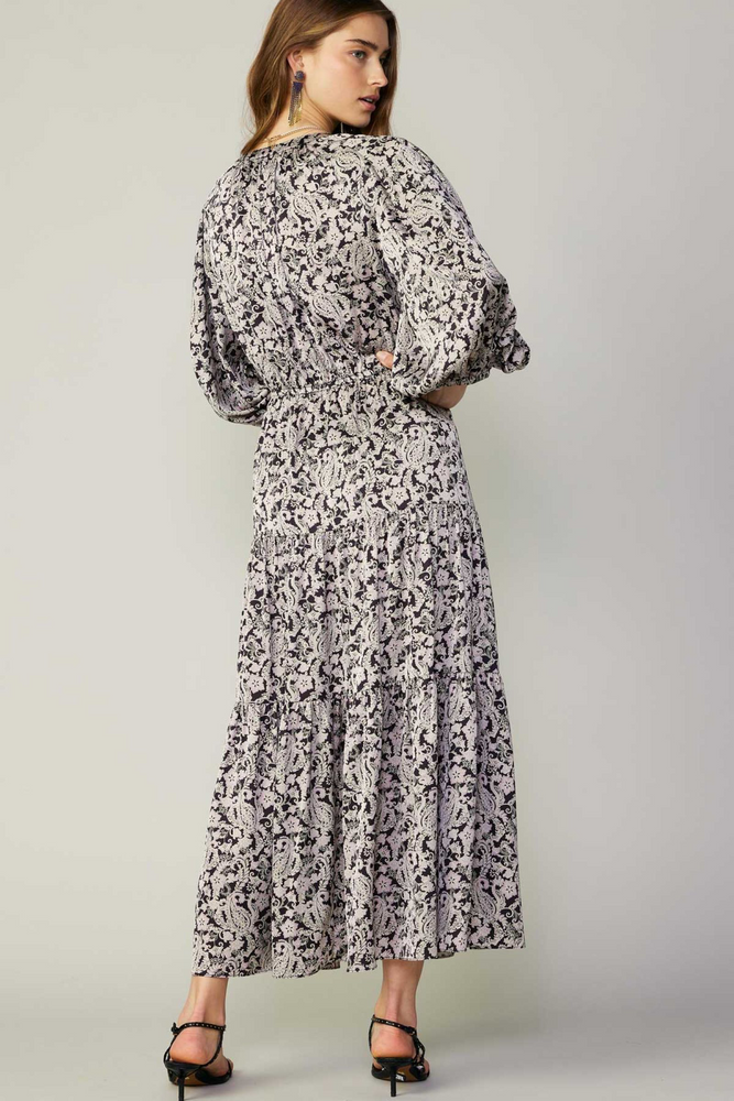 Jacquard Paisley Midi Dress