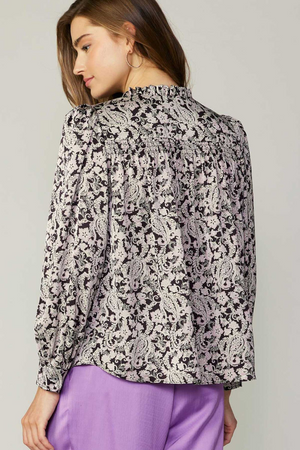 Jacquard paisley print blouse