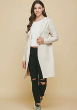 Long Knit Cardigan with Hood