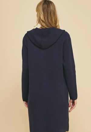 Long Knit Cardigan with Hood