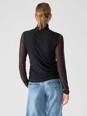 Mesh Top with Rhinestones