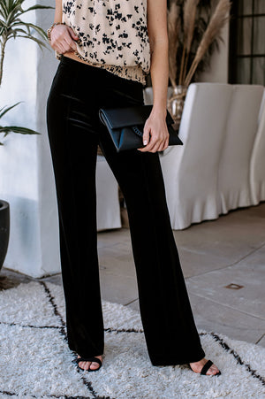 Velvet Flare Leg Pant