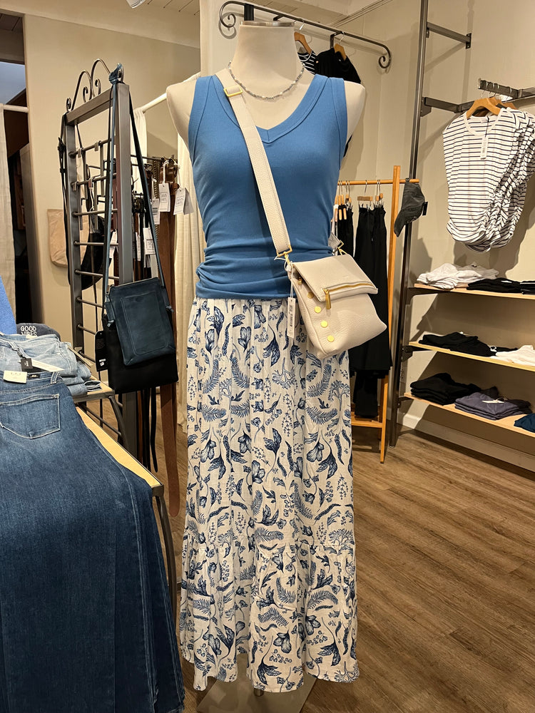 Print Skirt Blue Porcelein