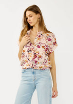 Twist Front Dolman Sleeve Button Down Top