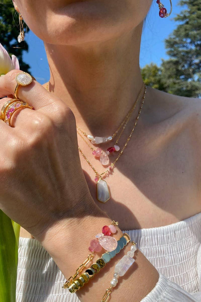 Elysian Necklace Moonstone  14K Goldfill