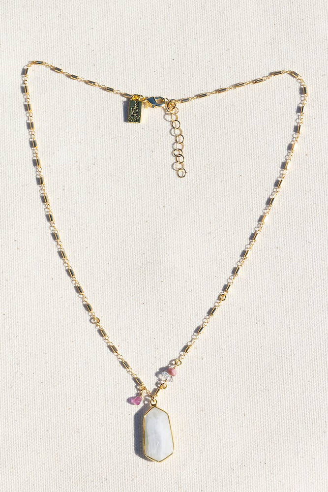 Elysian Necklace Moonstone  14K Goldfill