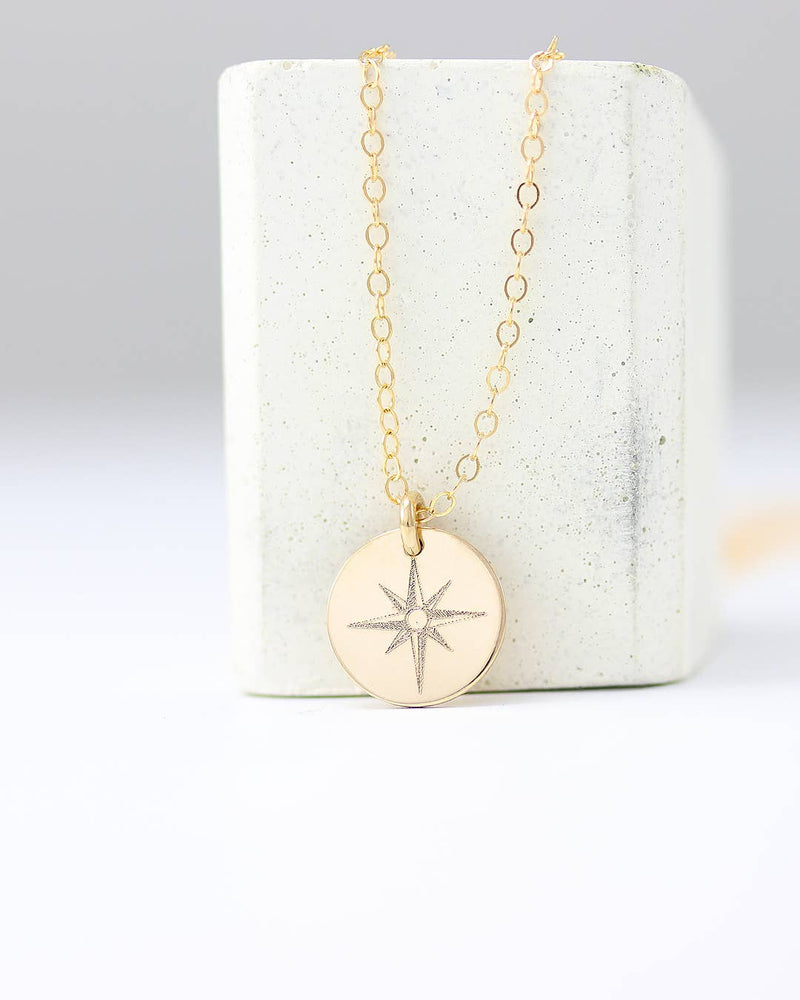 Compass Disc Necklace