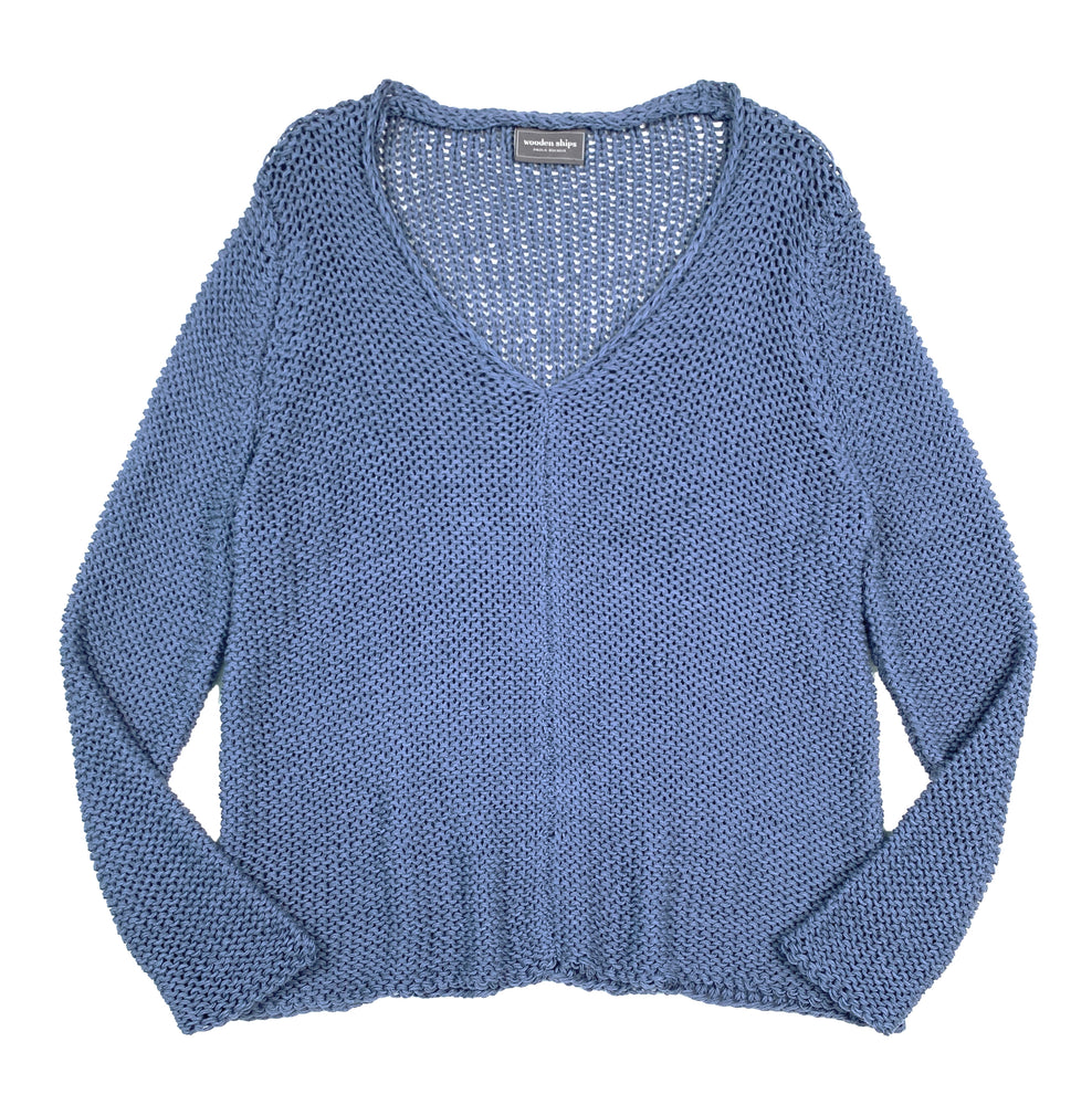 Maui V Neck Sweater Denim Heather