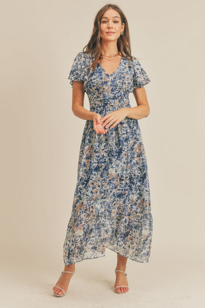 
            
                Load image into Gallery viewer, Print Short Sleeve Maxi Dress
            
        
