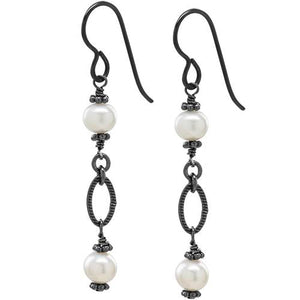 Silver Earrings with Pearls