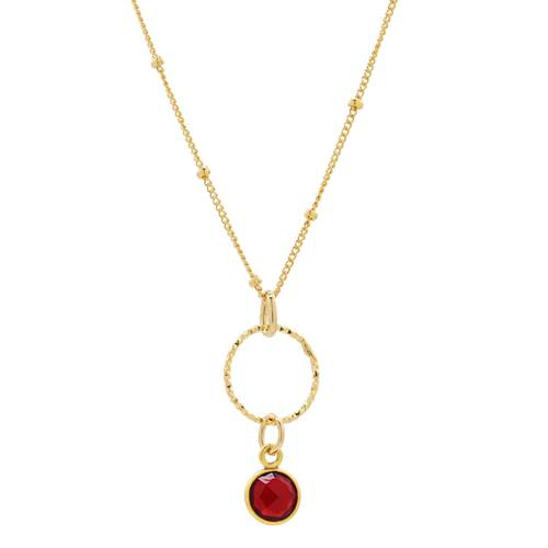 Textured Hoop Necklace with Stone