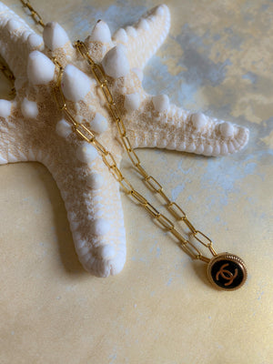 Small Link Necklace with Vintage Chanel Charms
