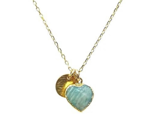 Heart shaped stone necklace