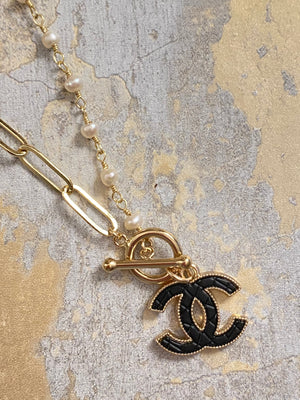 Chanel 1980s Long CC Logo Pendant Necklace