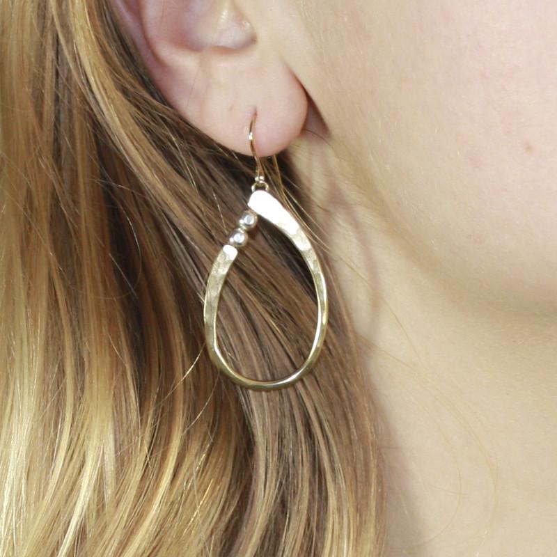 Oval Ring Earring with Beads - Accent's Novato