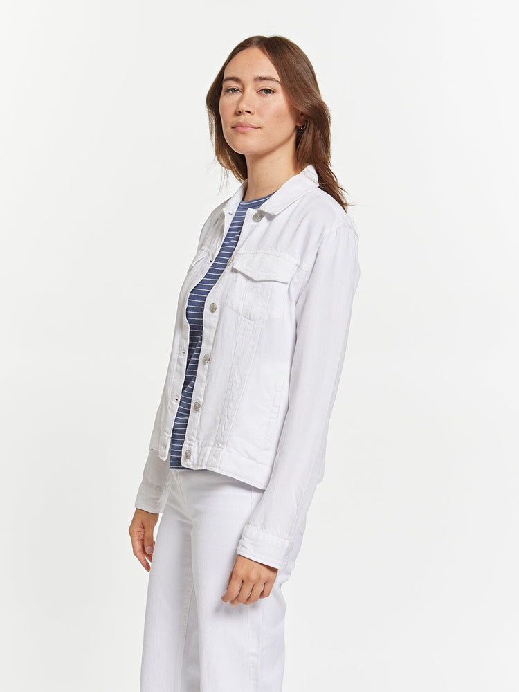 
            
                Load image into Gallery viewer, White Tencel Jean Jacket
            
        