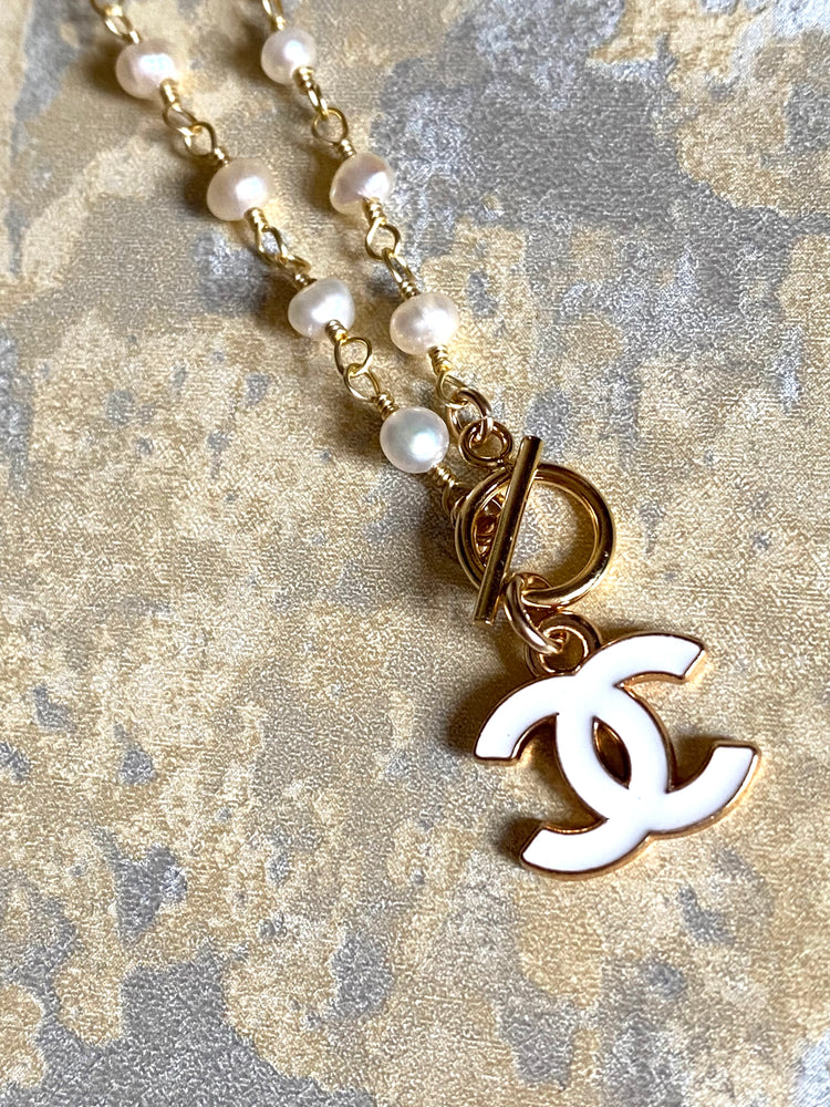 Small Link Necklace with Vintage Chanel Charms