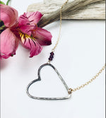 Simple Hammered Heart Necklace