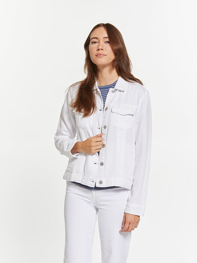 
            
                Load image into Gallery viewer, White Tencel Jean Jacket
            
        