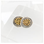 Be A Light French Wrap Concave Disk Post Earrings - Accent's Novato