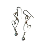 2 Heart Earrings - Gold and Silver - Accent's Novato