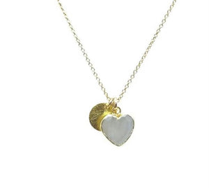 Heart shaped stone necklace