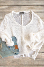 Maui V Neck Sweater  White