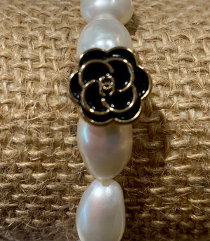 Pearl / Chanel Button Bracelet small